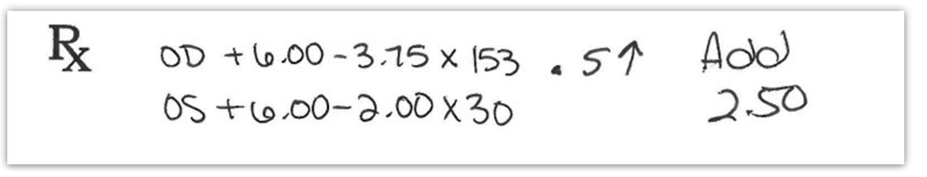 Written Prescription with Prism